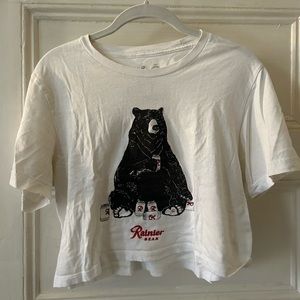 Rainier Beer Bear Crop Top